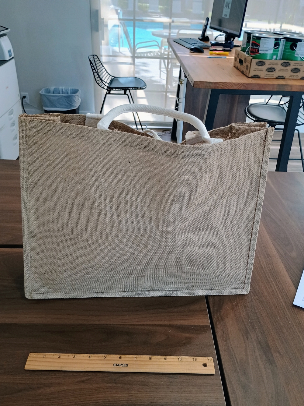 Hello Weekend Canvas & Jute Tote Bag - Neutral - Picture 6 of 8